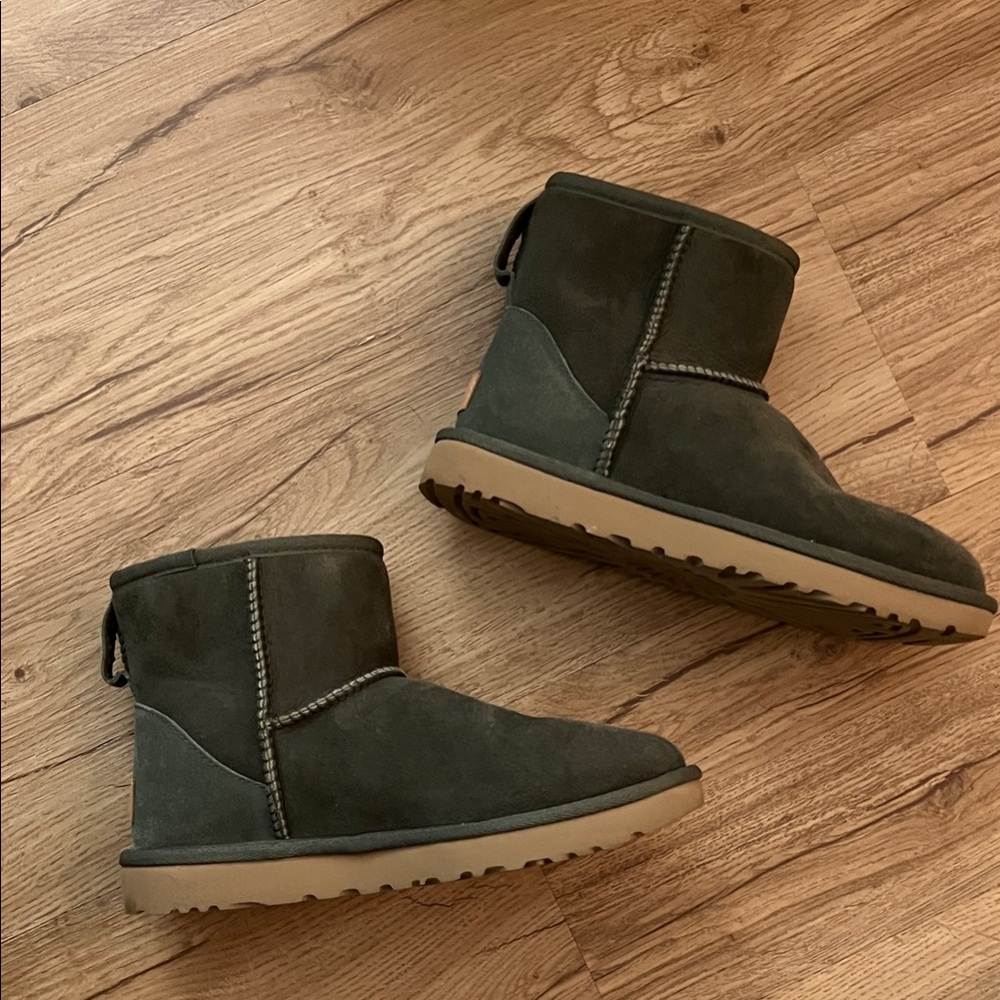 UGG Ankle Boots in Olive Green and Tan